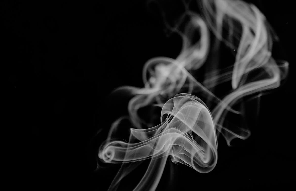 Whisp of smoke with black background