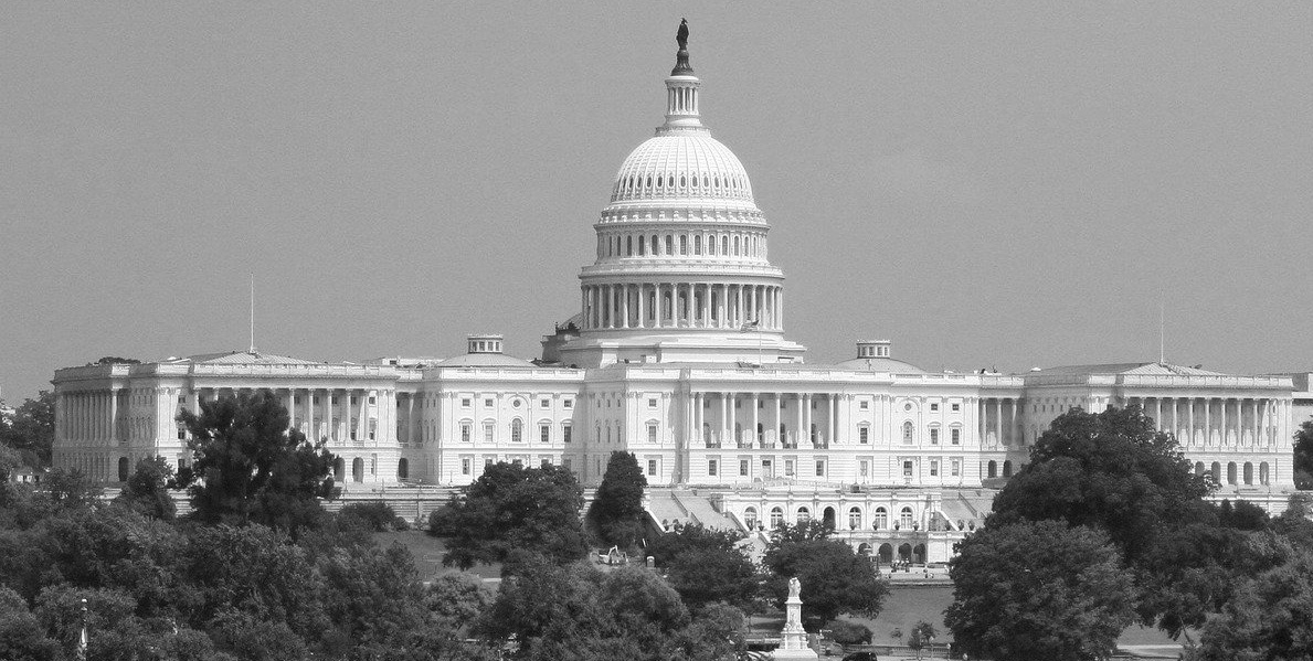 White Capitol Rotunda Wide Shot: House of Representatives Building
