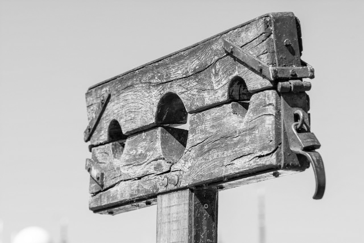A Wooden Medieval Pillory