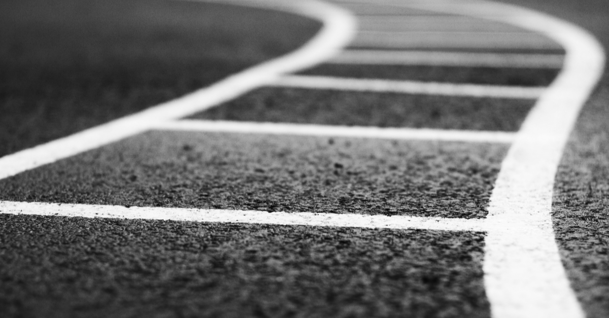 Paved pathway with lines in white and black