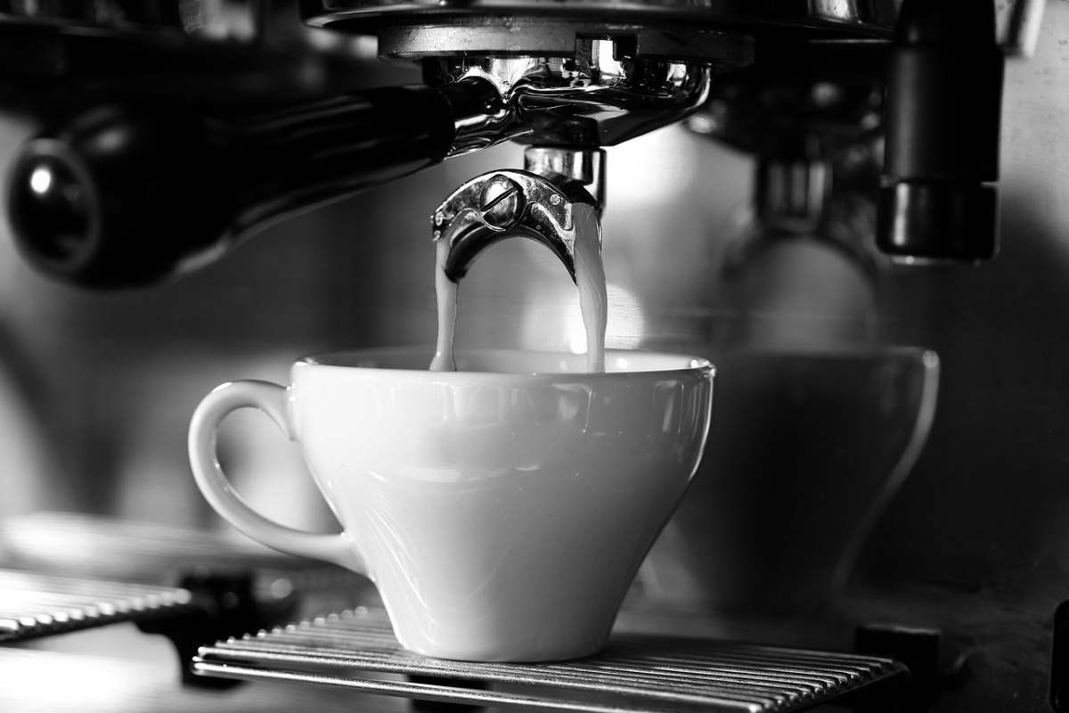 A cup of latte in coffee shop