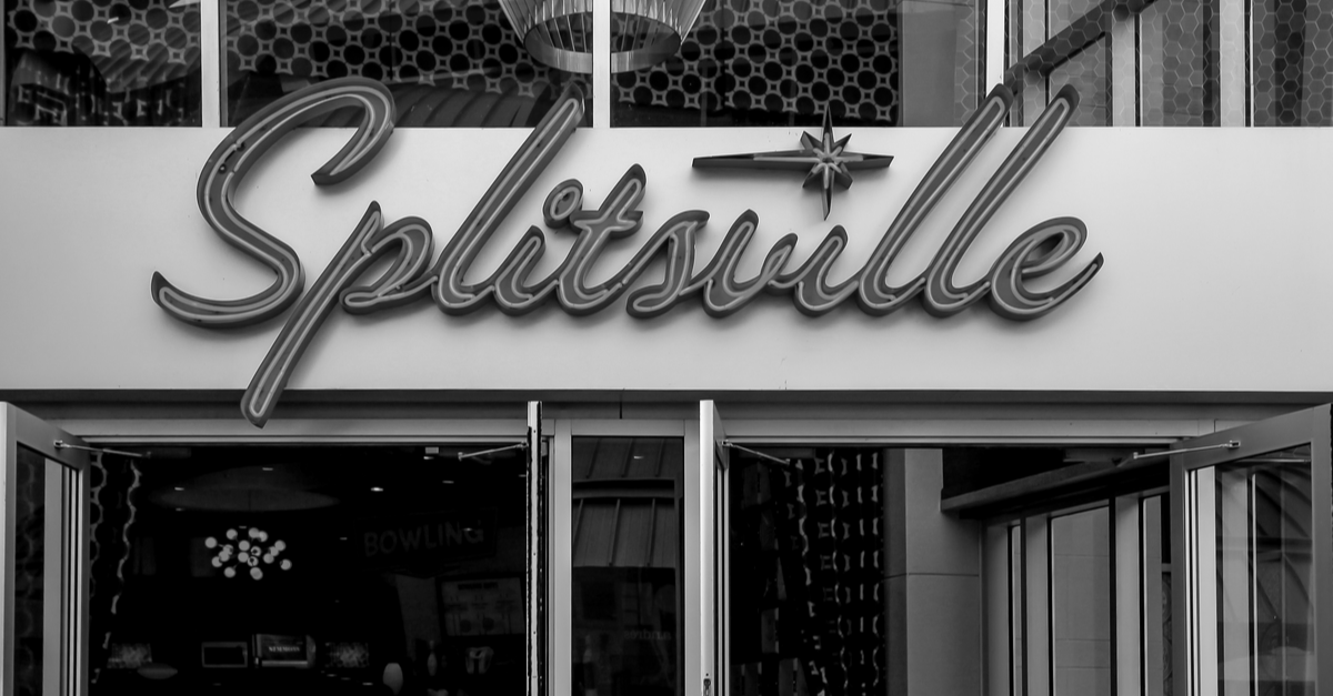 Splitsville Stylized Company Logo on Brick and Mortar Shop