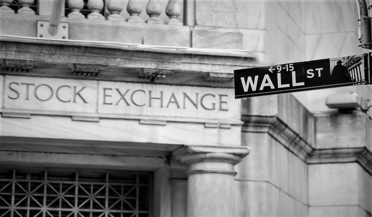 Stock Exchange on Wall St. Close up Signs