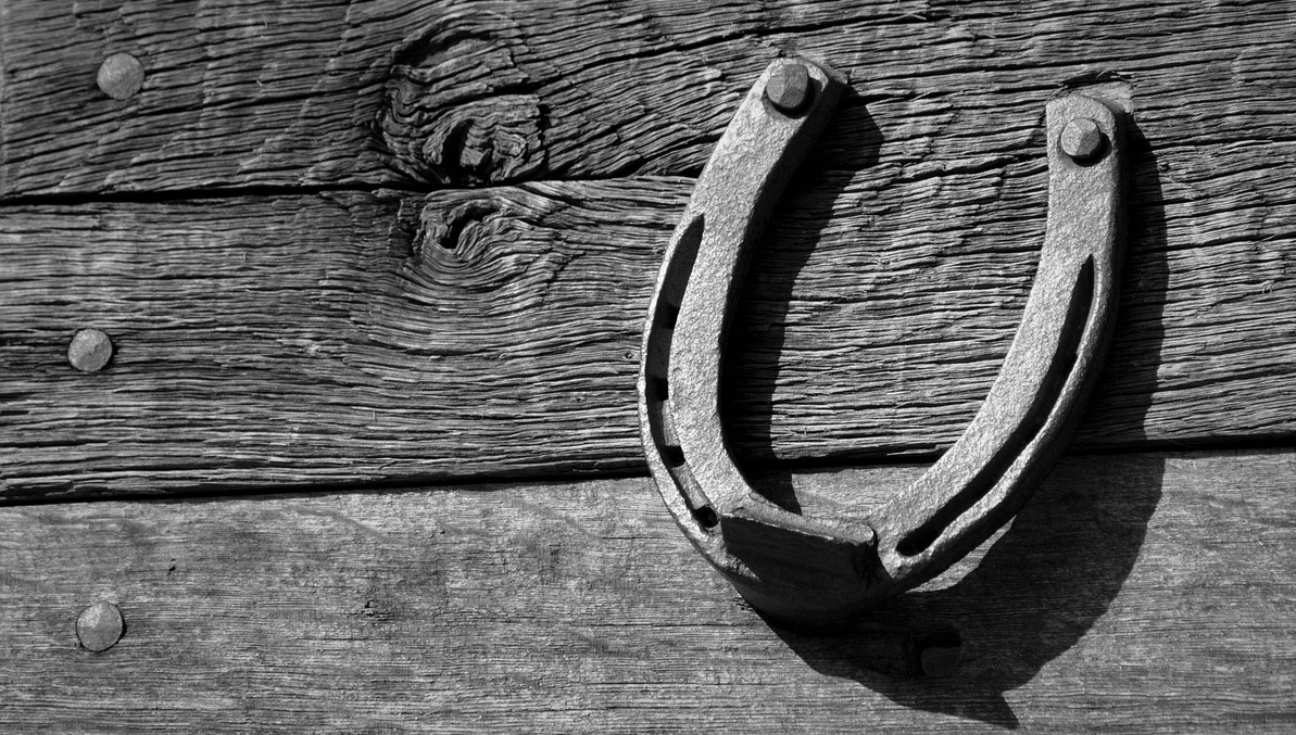 Horseshoe on a barn wall as a good luck charm