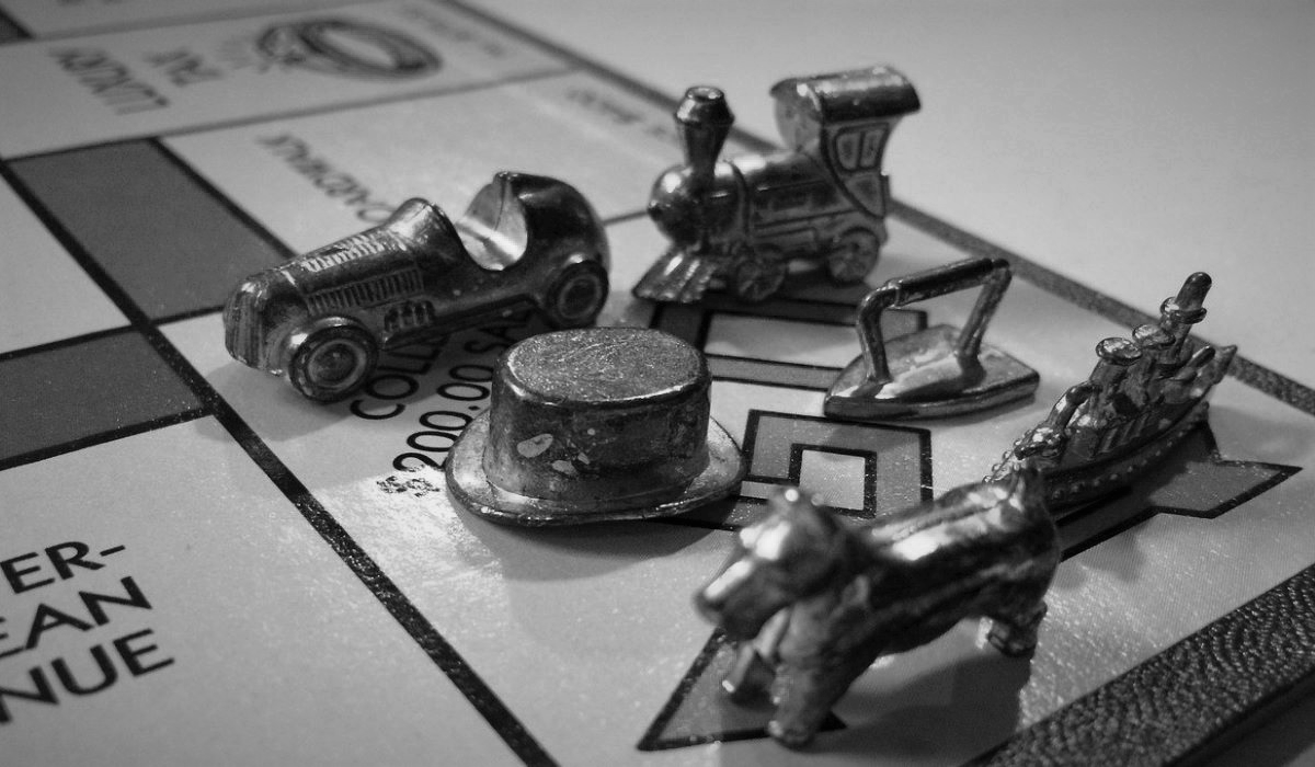 Pass Go spot on a Monopoly game board