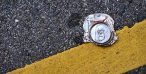 smashed can on street