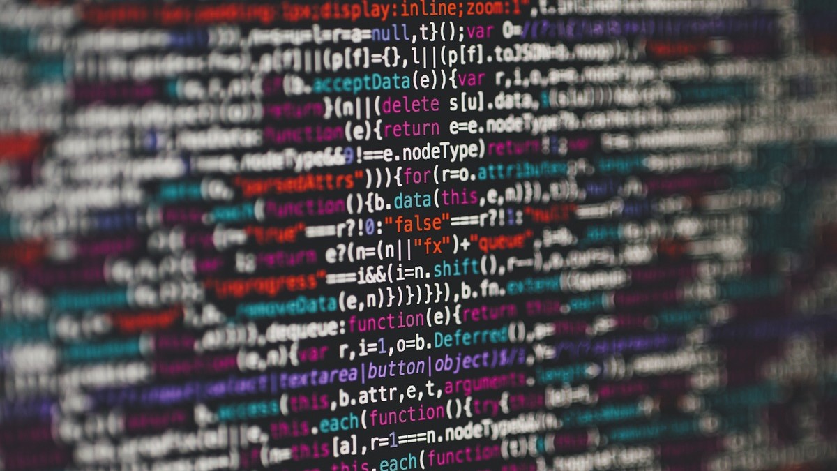 Screen image of multicolored html code