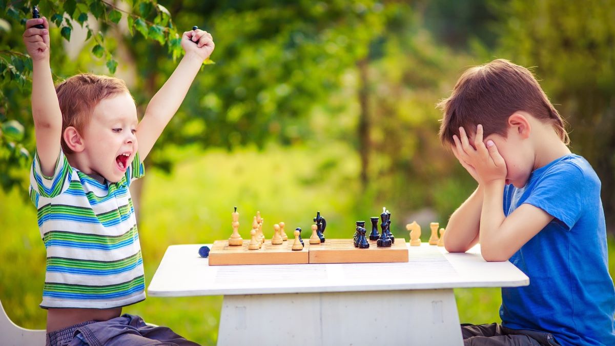 Child loses board game