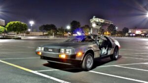 DeLorean time traveling car