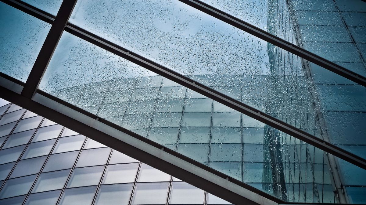 Glass windows in skyscrapers