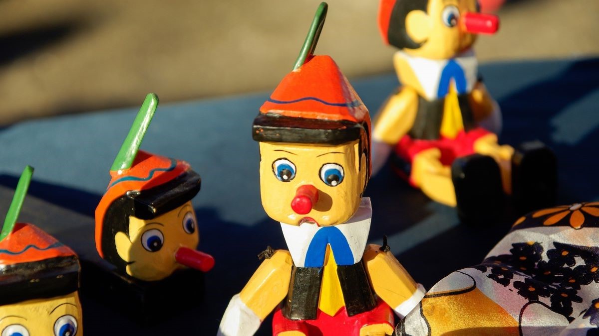 Pinocchio figurines with long noses