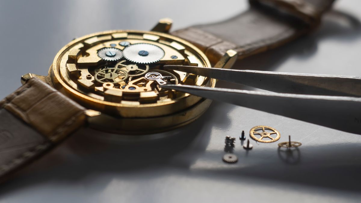 mechanical watch parts disassembled