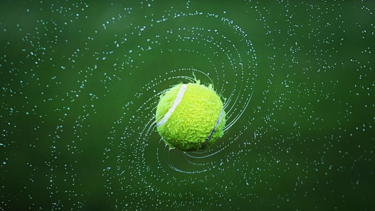 spinning tennis ball