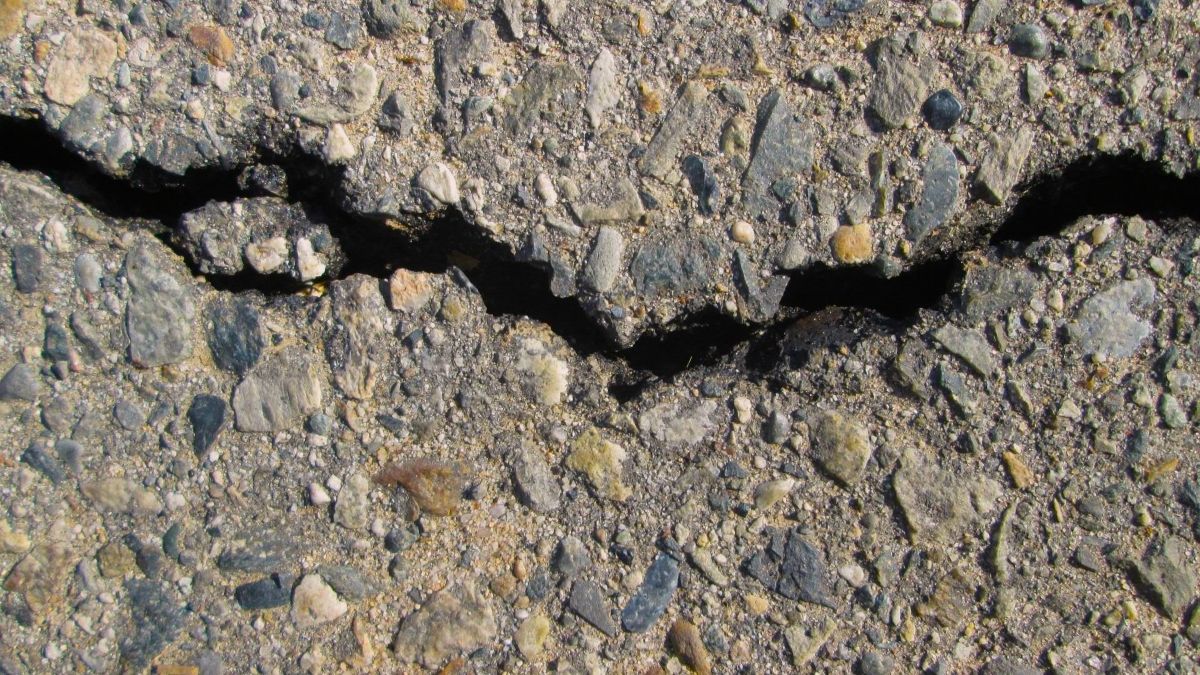 crack in asphalt