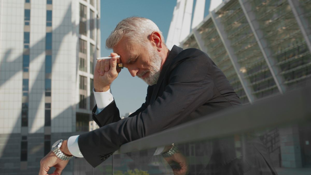 worried looking white-collar worker