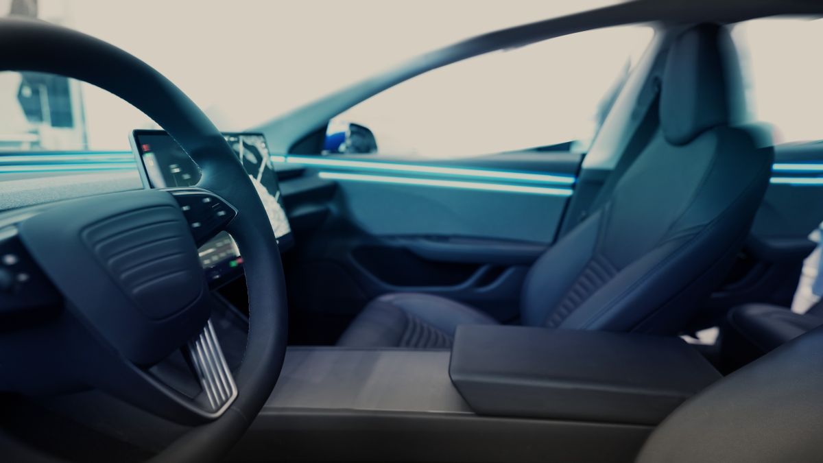 empty inside of a self-driving car